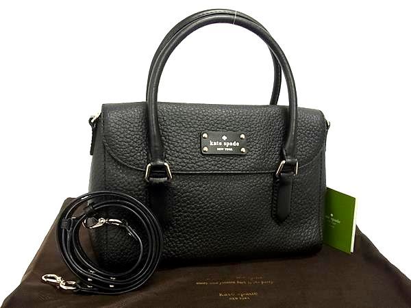 kate spade ケイトスペード PXRU5183 レザー 2WAY クロスボディ ショルダー ハンドバッグ 斜め掛け ブラック系 GB0670