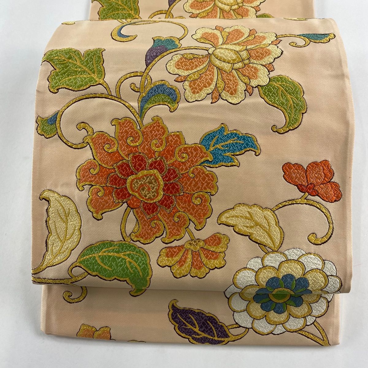 すごい値！袋帯 正絹 作家物 横山優 お太鼓柄 手描き ぼかし染 紫 水  