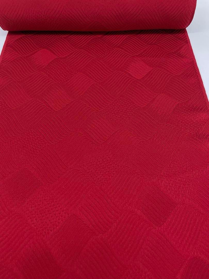 コート地 ふくれ織 紋意匠 朱・緋色 正絹 反物 - メルカリ