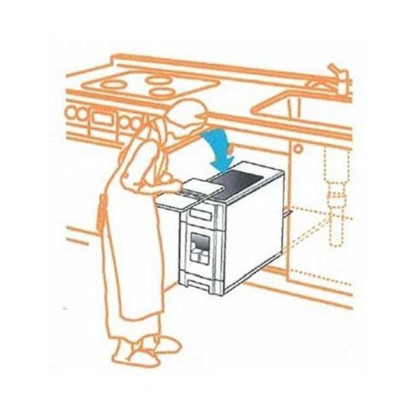  スライドレール付 ライスストッカー 米びつ 12 kg収納 0.5号計量可 幅19 cm マイルドホワイト コンパクトタイプ 〔キッチン〕 米びつ 保存容器 ケース