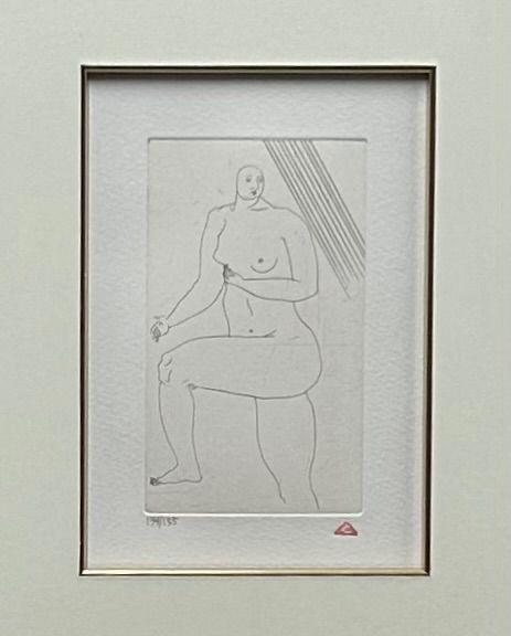 【額付】【真作】有元利夫『雲の誕生』よりNO.25 銅版画　134/155 2002年作　印 ToshioArimoto　限定版画　ありもととしお　額装品 額付】【真作】有元利夫『雲の誕生』よりNO.25 銅版画 134/155