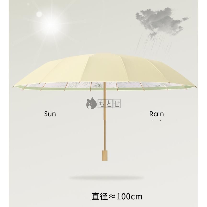 サンバリア　日傘 大特価】サンバリア 完全遮光＆16本骨 折りたたみ傘日傘 16本骨