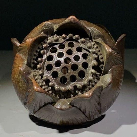 銅 細工 蓮華香炉 室内盤香塔 香篆炉 茶室香薫炉 工芸品 美術品 置物 銅製 蓮華香炉 蓮子登科薫香炉 宣徳炉 香道具 装飾品 工芸品