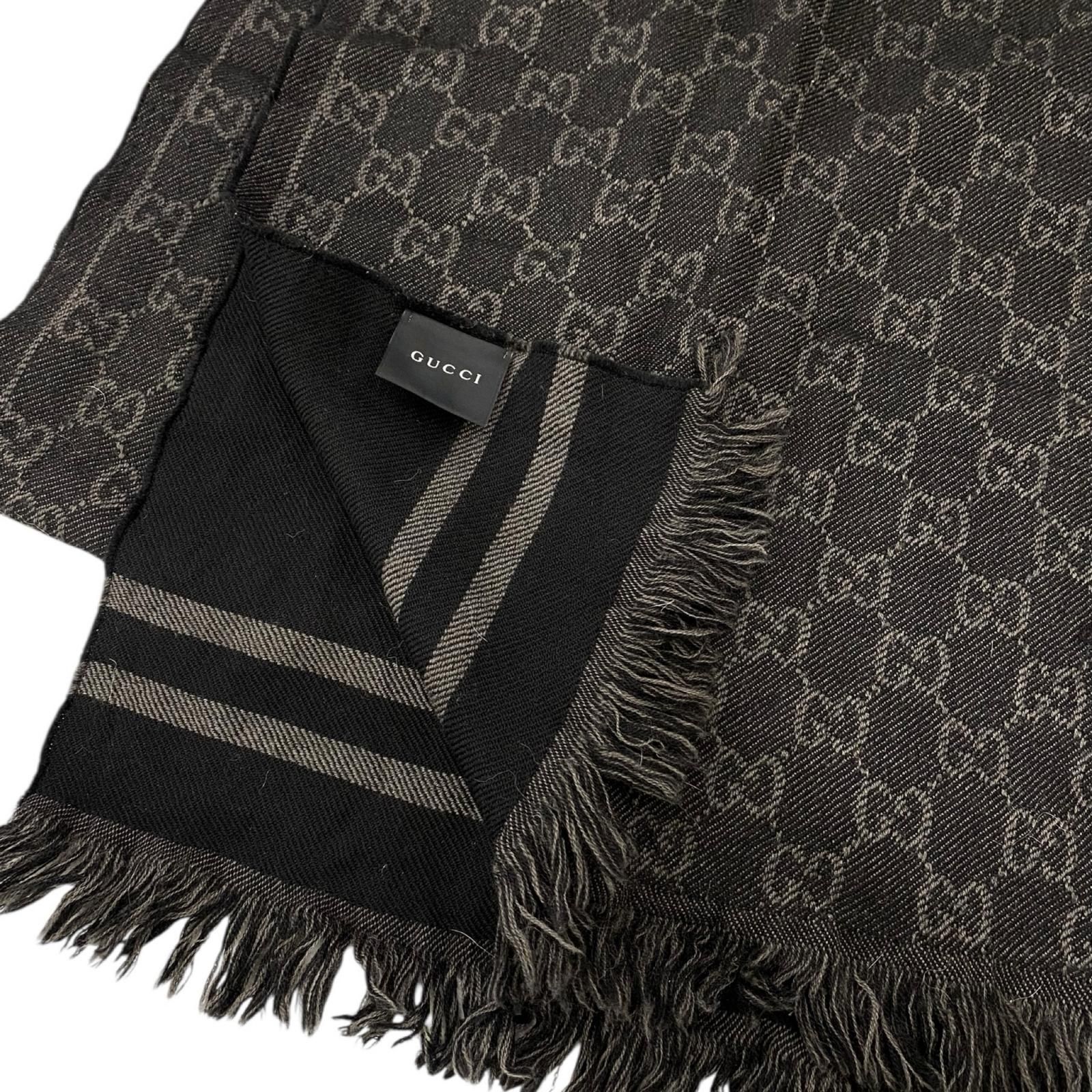 186005 GUCCI グッチ マフラー GGパターン ウール