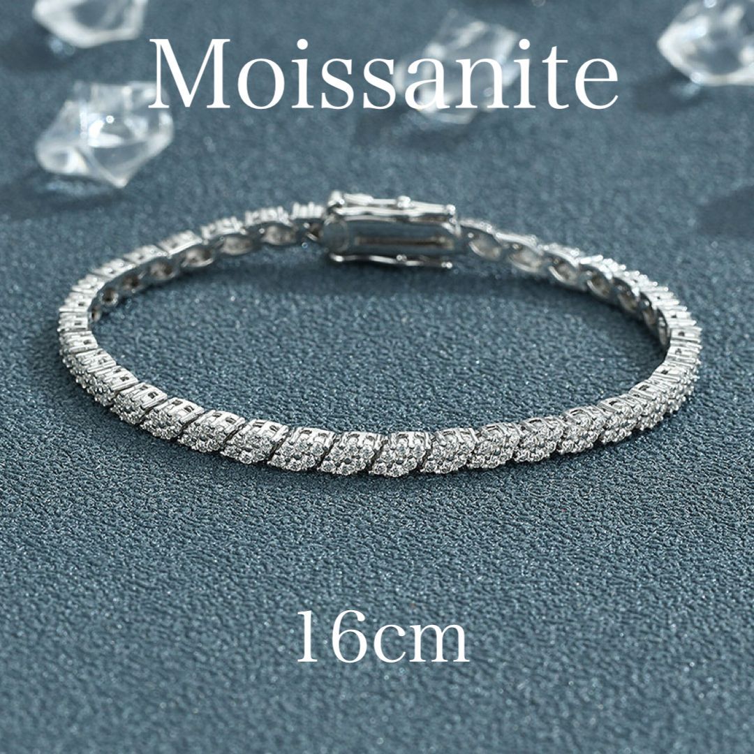 モアサナイト ブレスレット ロンバス 16cm