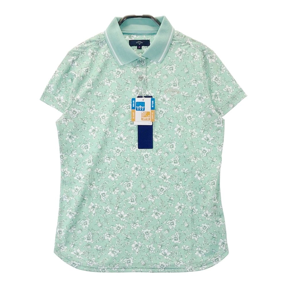 サイズ M CALLAWAY キャロウェイ モデル 半袖ポロシャツ 花柄 グリーン系 240101530711 ゴルフウェア レディース ストスト
