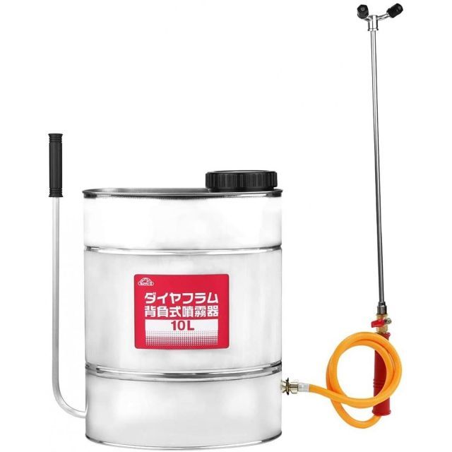 セフティー3 ダイヤフラム 背負式噴霧器 10L ステンレス 2頭口ノズル付き 大容量 園芸 殺虫 消毒 薬剤 噴霧
