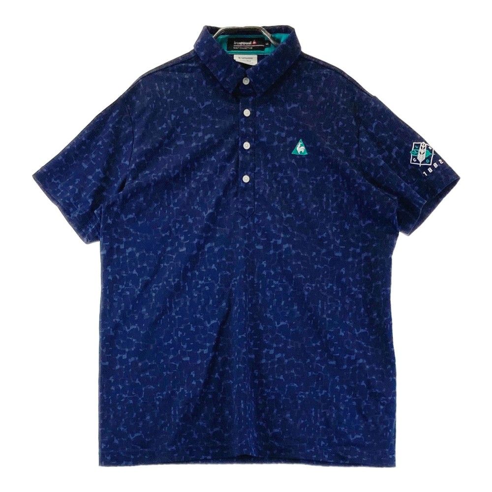サイズ：LL LE COQ GOLF ルコックゴルフ  半袖ポロシャツ 総柄 ネイビー系 [240101396304]# ゴルフウェア メンズ ストスト