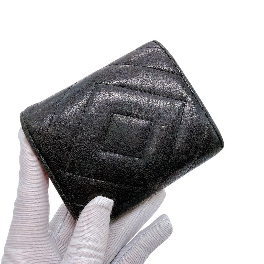 シャネル マトラッセ コンパクトウォレット 三つ折り財布 CHANEL
