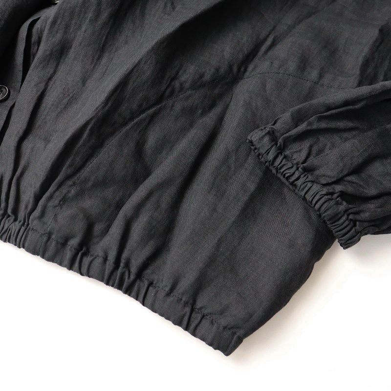 nest Robe - 美品 2024SS 定価2.7万 ネストローブ nest Robe ラミーギャザーショートブルゾン F/ブラック トップス ブラウス 【2400014004175】 美品 2024SS 定価2.7万 ネストローブ nest Robe ラミーギャザー