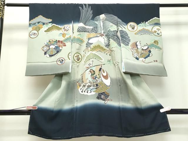 平和屋着物七五三　男の子　祝着　鷹　鷲　立波七宝文　金彩　逸品　DAAJ2214ud