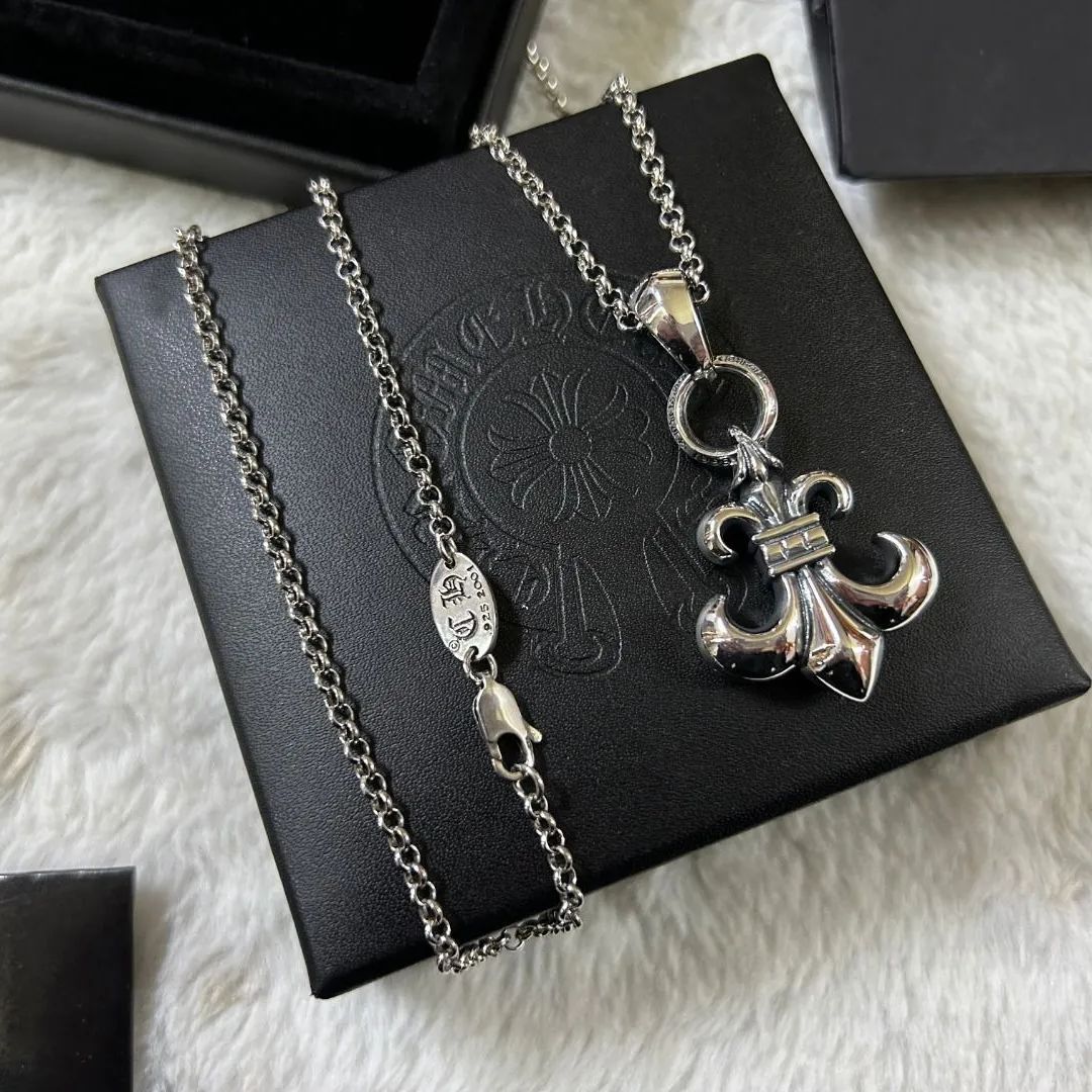 クロムハーツ極美品BSフレア チャーム ボールチェーン ネックレス