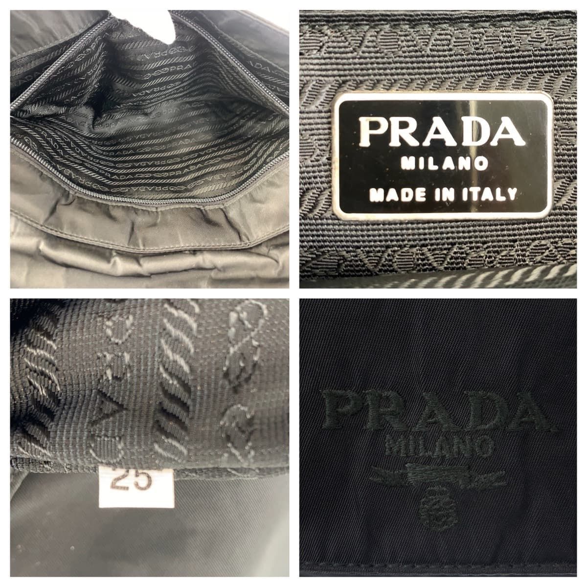 PRADA プラダ テスート プラチェーン ブラック 黒 シルバー金具 ナイロン/プラスチック ショルダーバッグ ワンショルダー 406310【中古】