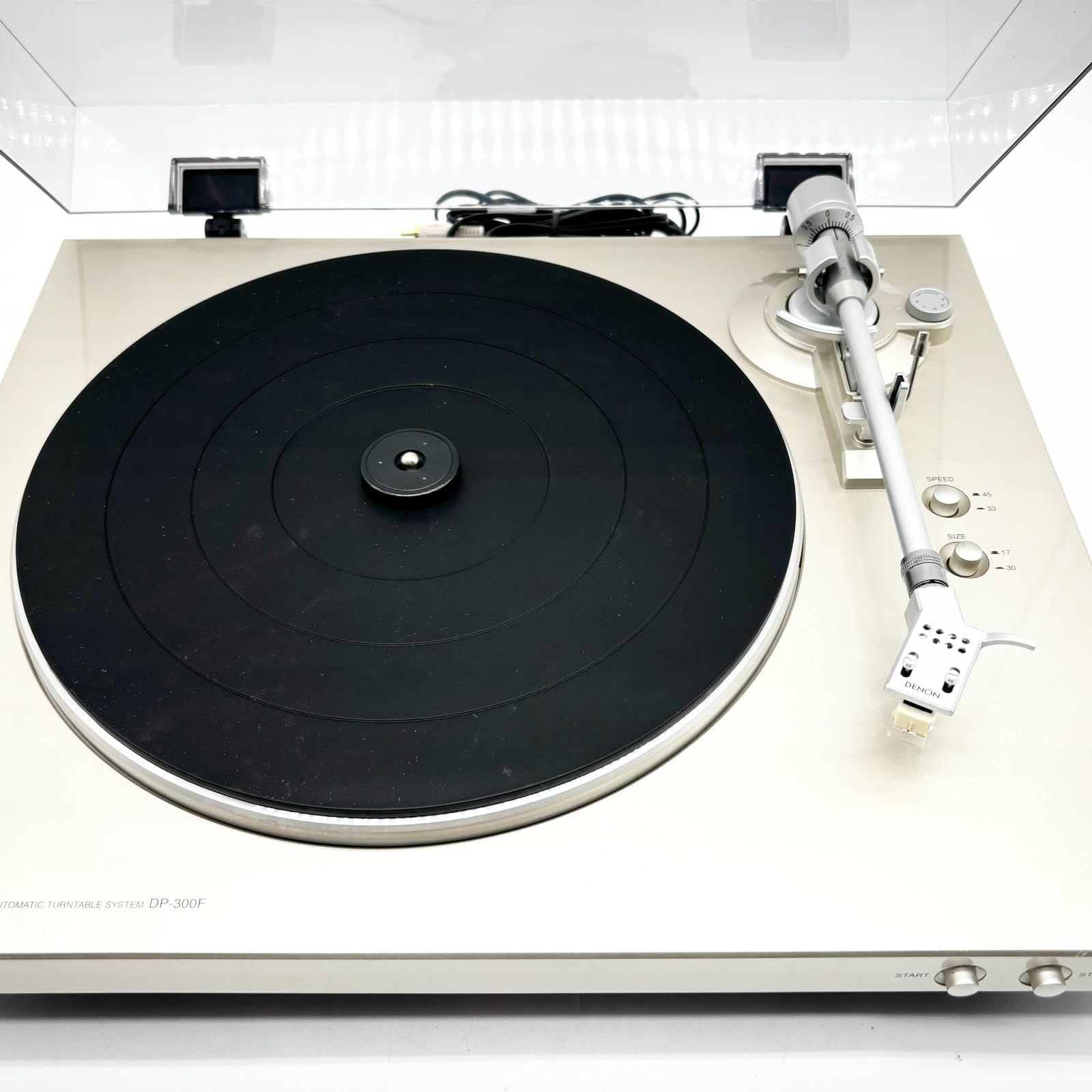 デノン Denon DP-300F アナログ レコードプレーヤー フォノイコライザー付 フルオート カートリッジ付属 シルバー DP-300FSP ○1481