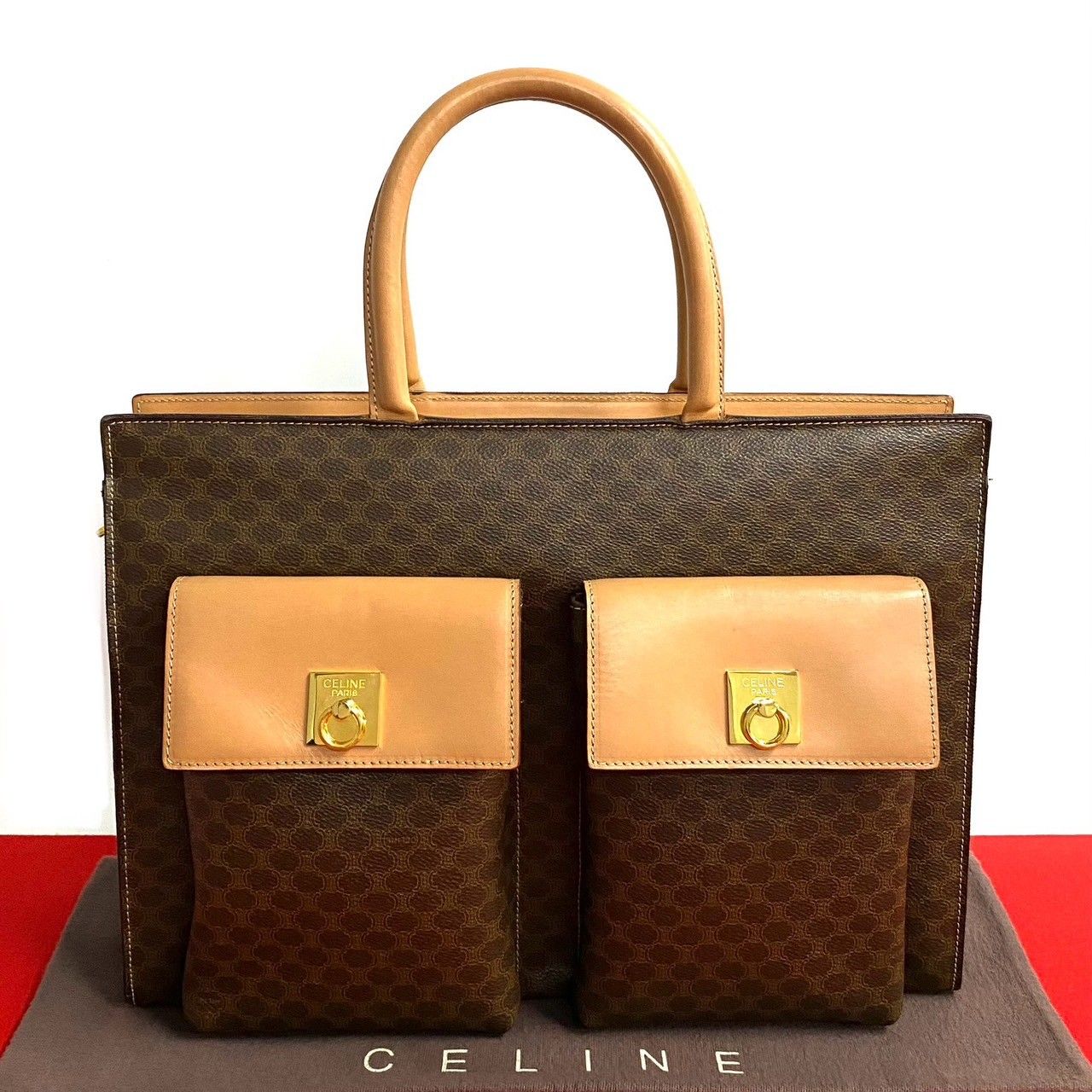 極 美品 CELINE セリーヌ ヴィンテージ マカダム ブラゾン 柄 極 美品 CELINE セリーヌ ヴィンテージ マカダム ブラゾン 柄
