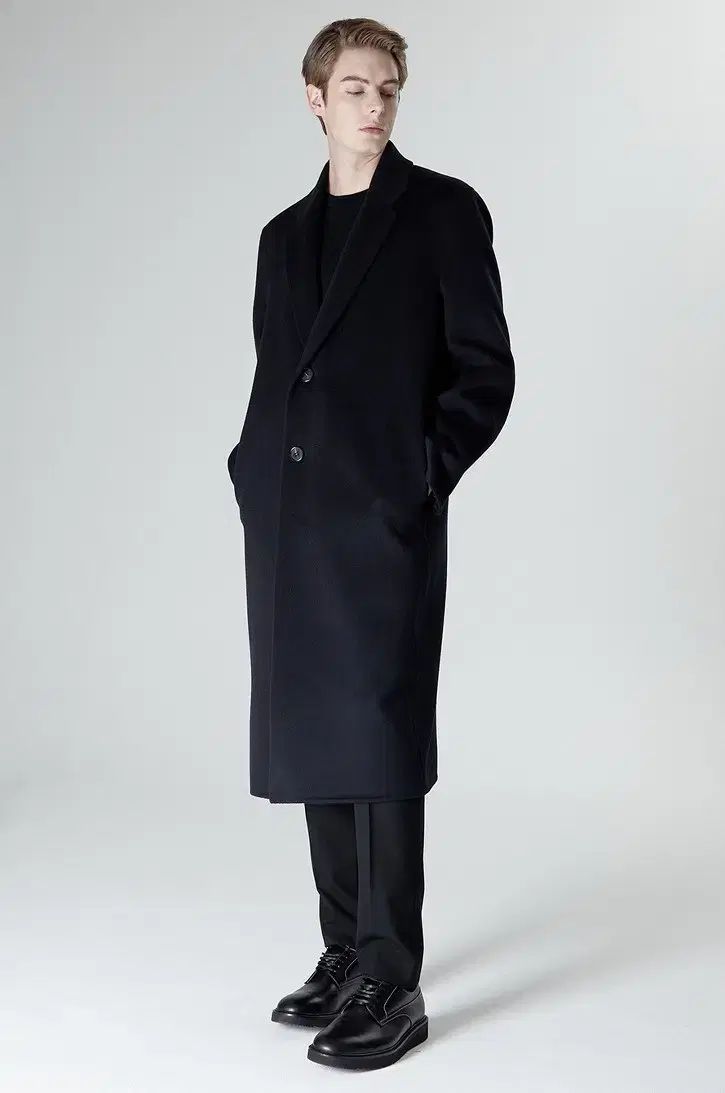 TIME HOMME カシミア ブレンド シングルコート 105 ダークネイビー