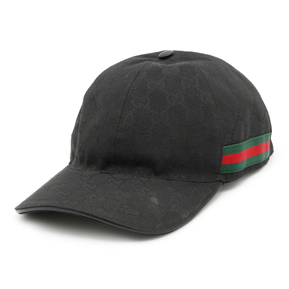 グッチ　ベースボールキャップ　ブラック　Lサイズ グッチ キャップ オリジナルGGキャンバス ベースボール ブラック