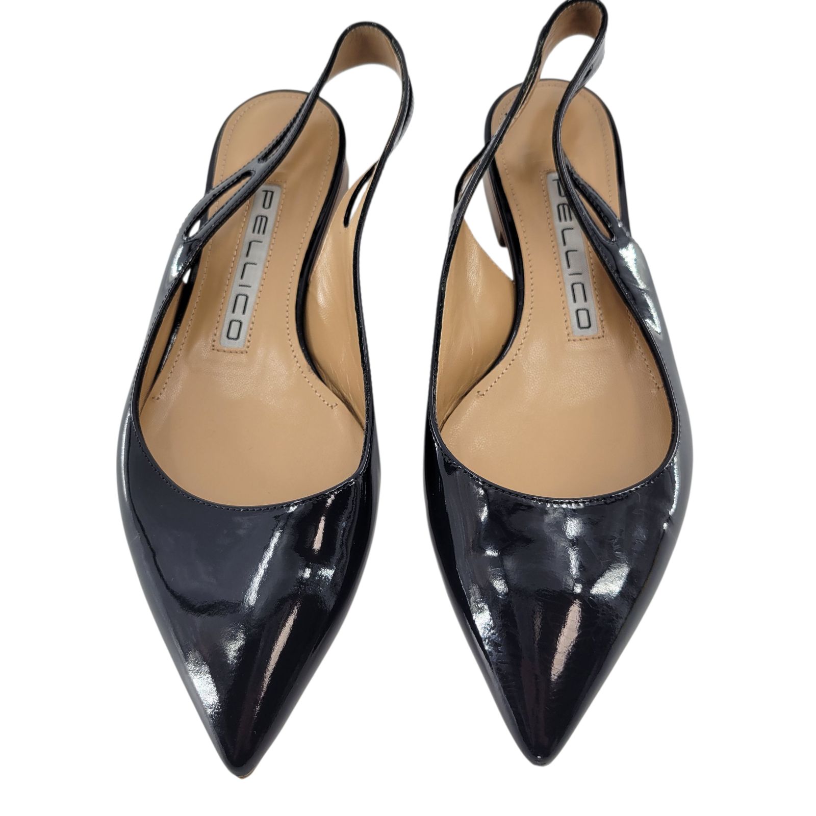 美品】PELLICO ペリーコ フラットパンプス バックストラップ ブラック