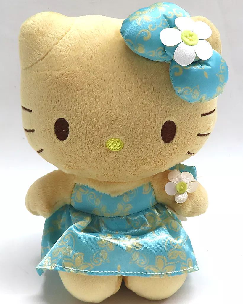 未使用 ハワイ ハローキティ イオラニ コラボ ぬいぐるみ ブルー 日焼けキティ 未使用 ハワイ ハローキティ イオラニ コラボ ぬいぐるみ ブルー