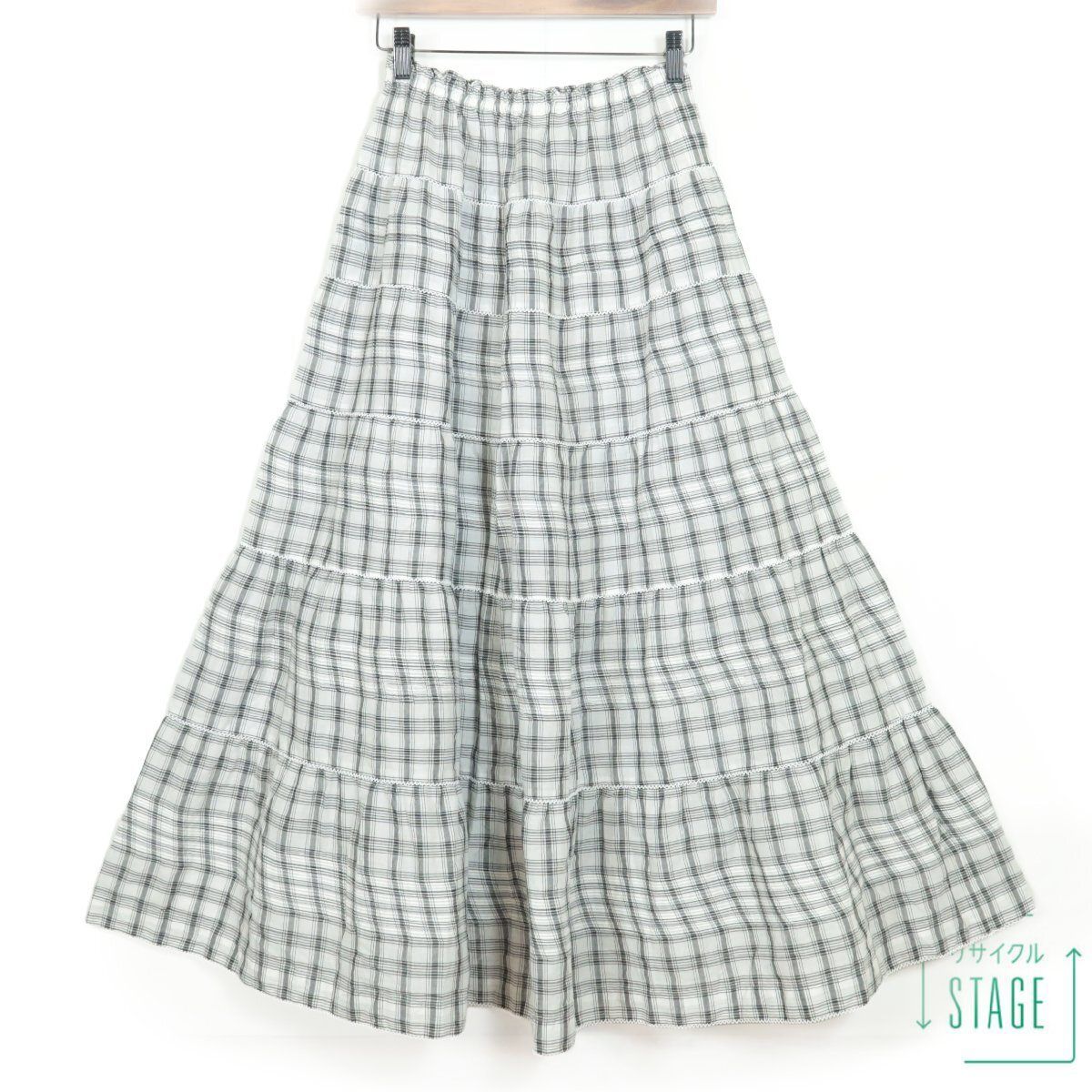 最終☆カネコイサオ 黒 ロング スカート ピコレース 極美品