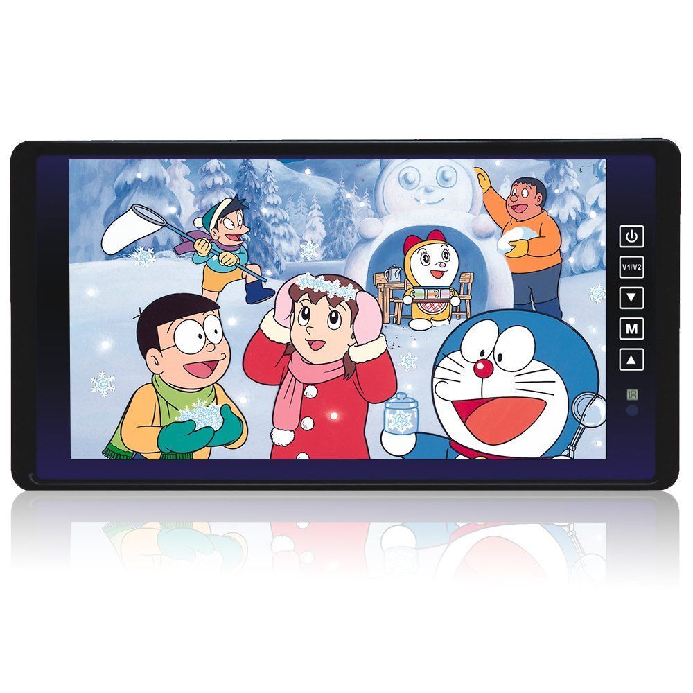 【在庫セール】解像度800*480 AV1/AV2系統映像入力 9インチタッチボタン12V/24V対応 バックカメラ連動機能バックミラーモニター LOSKAルームミラーモニター