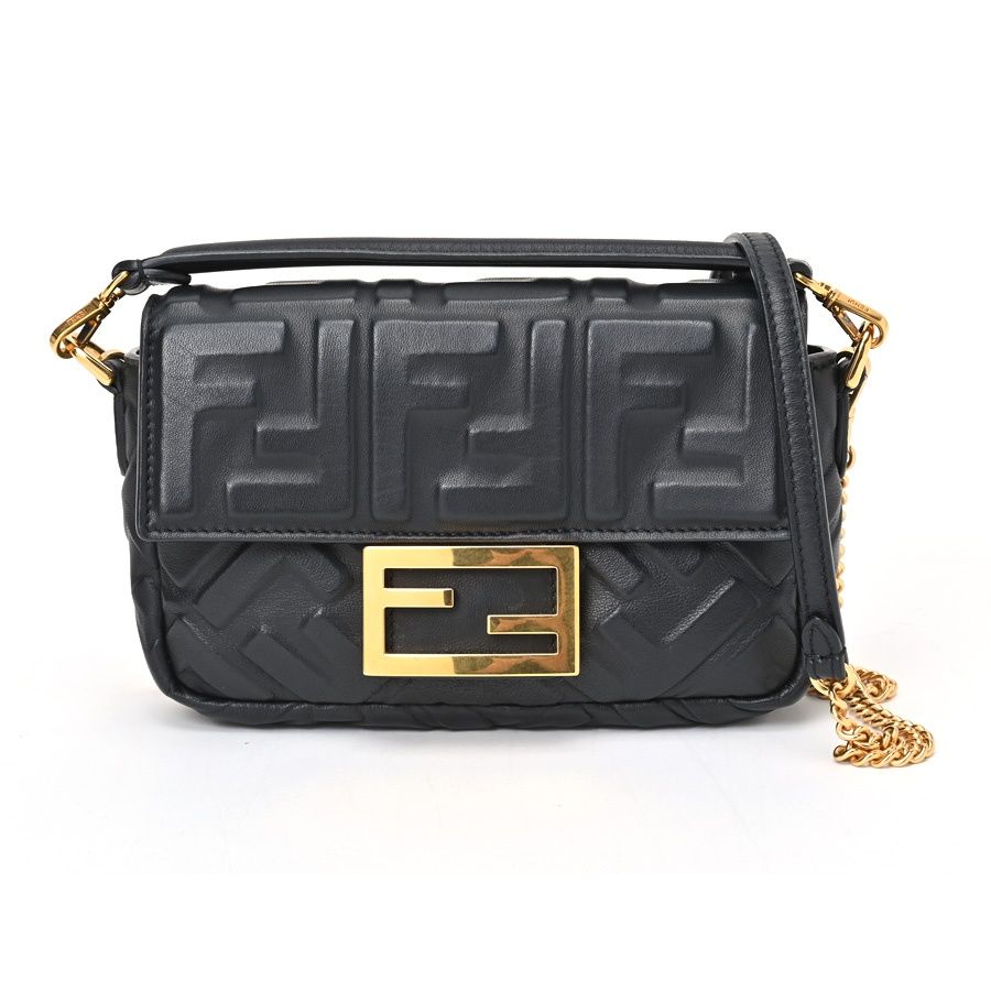 フェンディ / FENDI バゲット ブラックレザー バッグ スモール / マンマバケット ショルダーバッグ 8BS017A72VF15ZW  FFモチーフ ナッパレザー 【中古】 商品番号 S-156414 - メルカリ