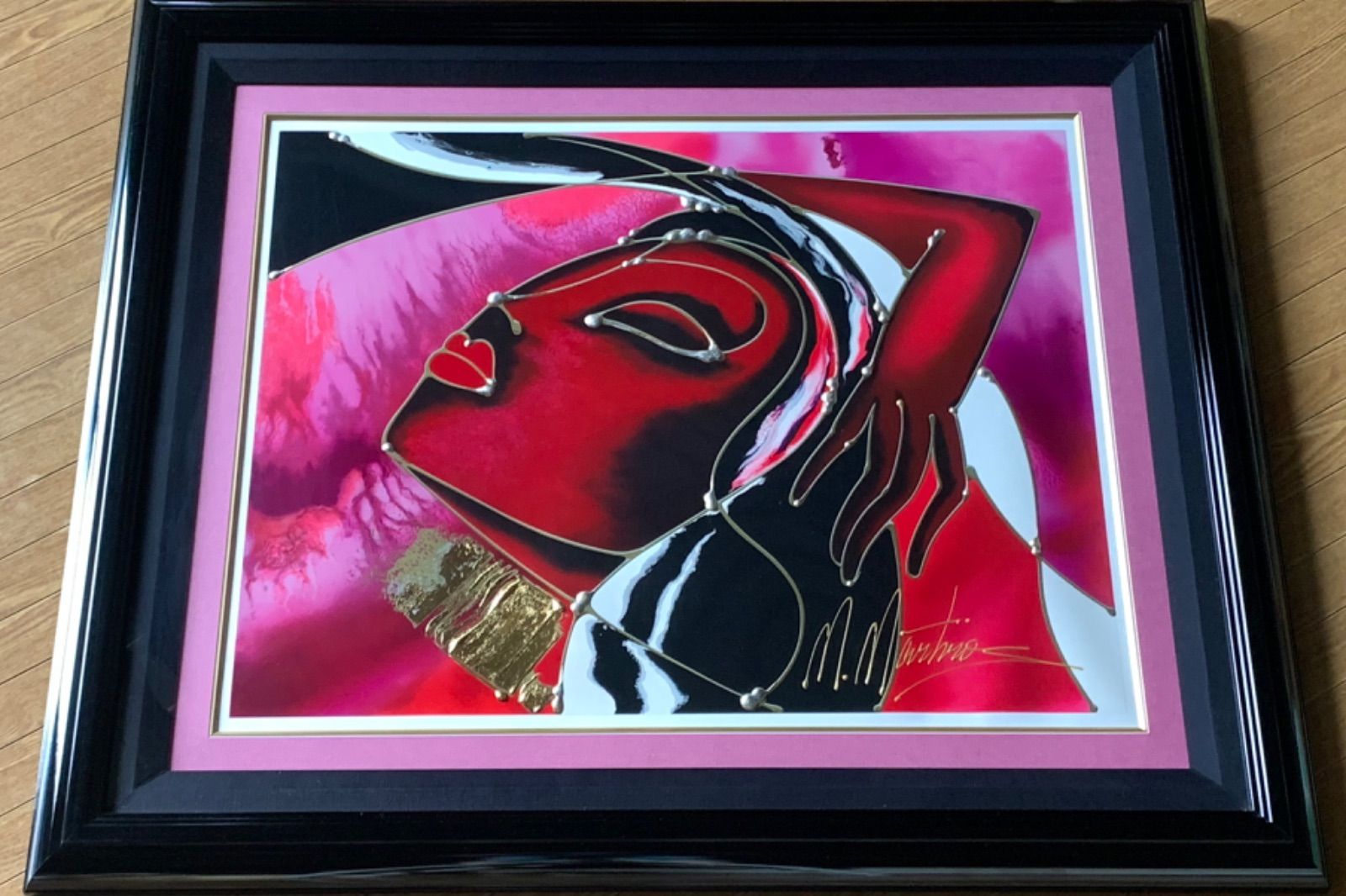 マーティロ・マヌキアン シルクスクリーン　絵画　ピンク 絵画です マーティロ マヌキャン