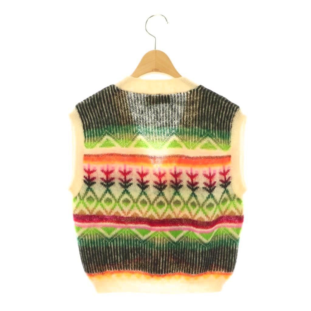 カンサイヤマモト KANSAI YAMAMOTO フェアアイル柄ニットベスト Vネック マルチ DF OS SH