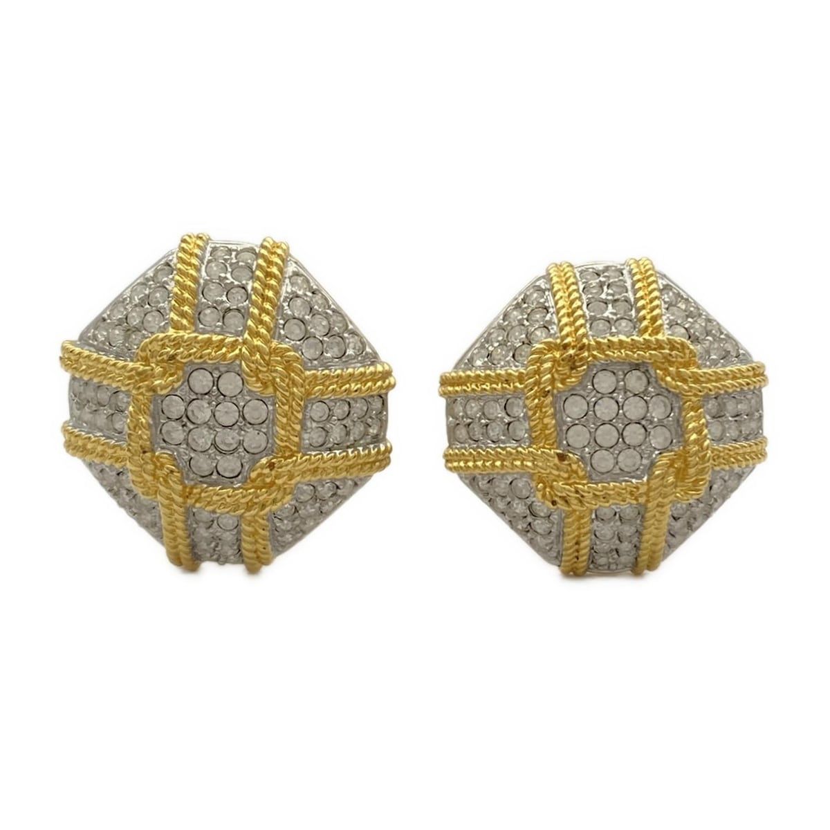 SWAROVSKI スワロフスキー イヤリング - クリア×ゴールド