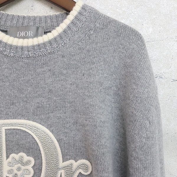 23SS⭐️美品⭐️ディオールオム×ERL ラメニットセーター デカロゴ M 23SS⭐️美品⭐️ディオールオム×ERL ラメニットセーター デカロゴ M