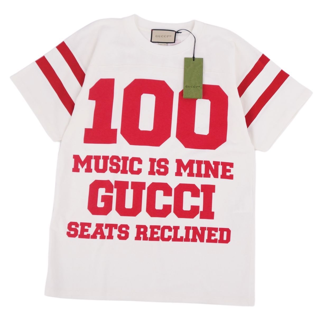 極美品 グッチ GUCCI Tシャツ カットソー 100周年 MUSIC IS MINE 半袖