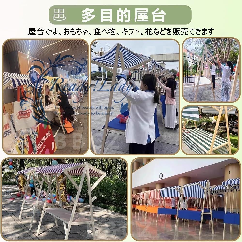 屋台ブース 折りたたみ式 仮設屋台セット 木製 移動販売ブース 幅120|150×奥行60×高さ190 cm 簡単組み立て 軽量 収納便利 多機能 フード出店 イベント 祭り 縁日 バザー 用 緑 150cm WWW_BRIGHTFACE_UK