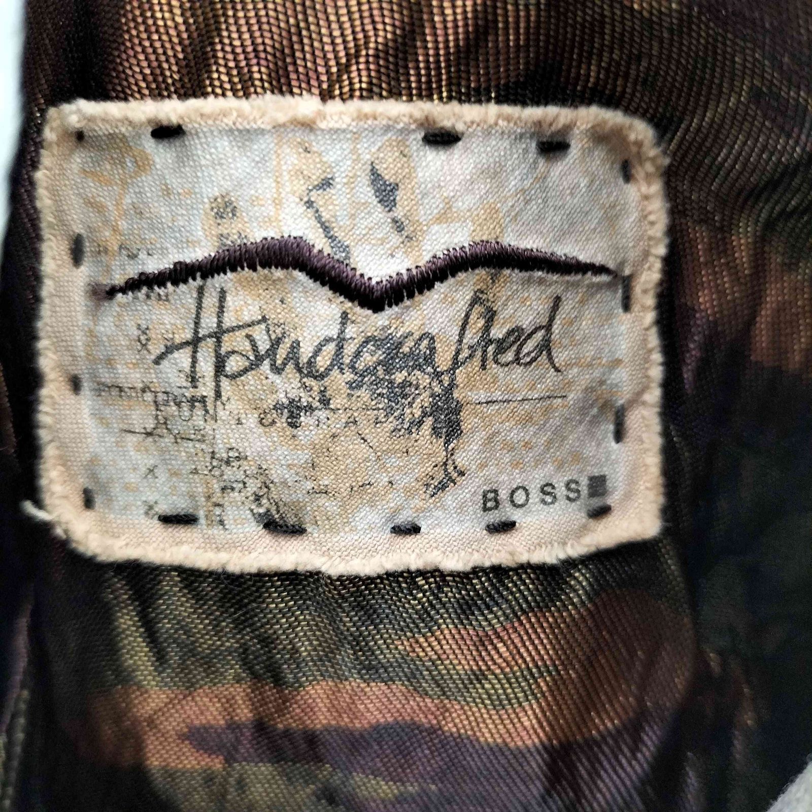ヒューゴボス HUGO BOSS 90-2000s 旧タグ 裏地迷彩 サムホール ジップ 