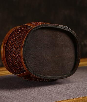 人気推薦☆ 民芸職人手作り 古風 自然竹の編み上げ 茶籠 茶道具収納 便攜