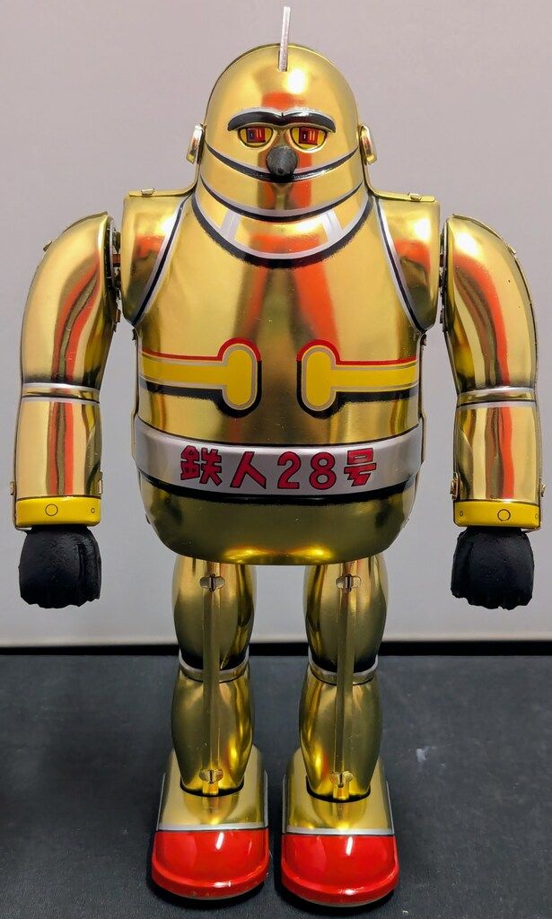 大阪ブリキ　ゼンマイ 【とんま天狗 のこのこ 限定品　白4•黒4】 未使用品 大阪ブリキ ゼンマイブリキ No01型10周年 ブラウン 鉄人28号