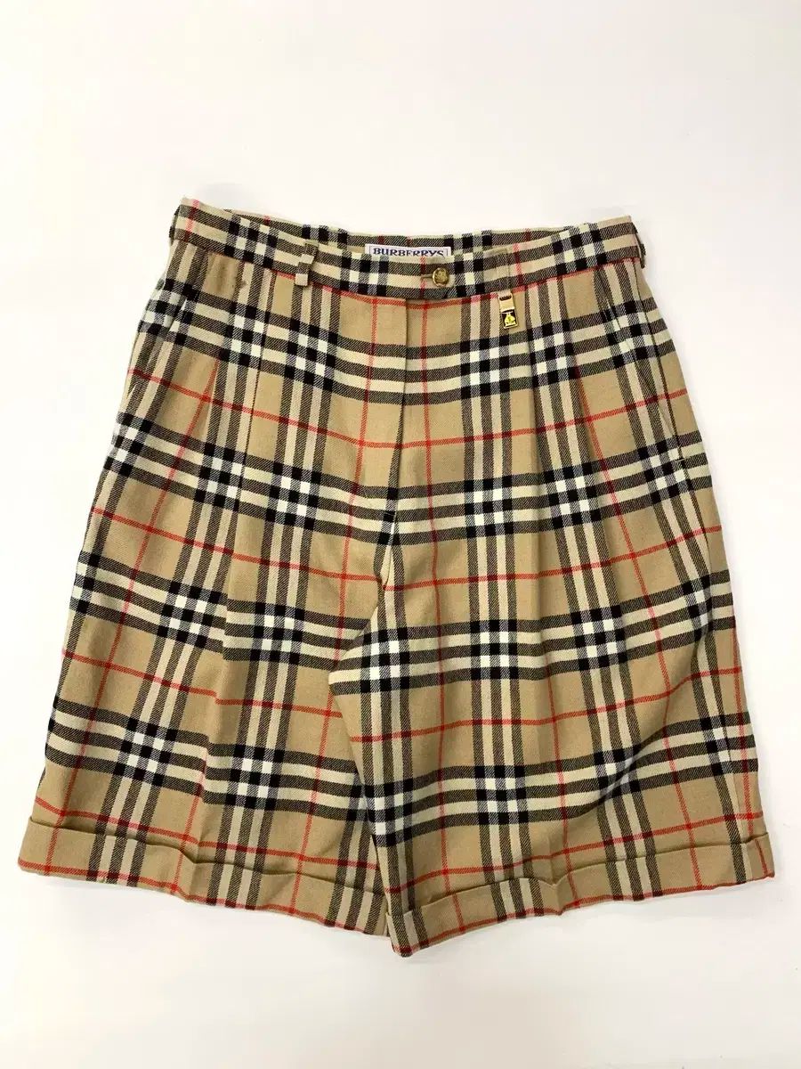 BURBERRYバーバリー キュロット ハーフパンツ ノバチェック ベージュ Ｍ BURBERRY バーバリー ハーフパンツ CHECK SILK WOOL JACQUARD