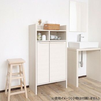 組立家具 ランドリーチェスト 洗面所収納 CO-SE-1265OT 白木目