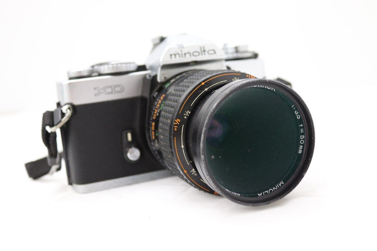 ☆【minoltaミノルタXDカメラMD MACRO ROKKOR 1:3.5 f=50mmレンズ付】☆