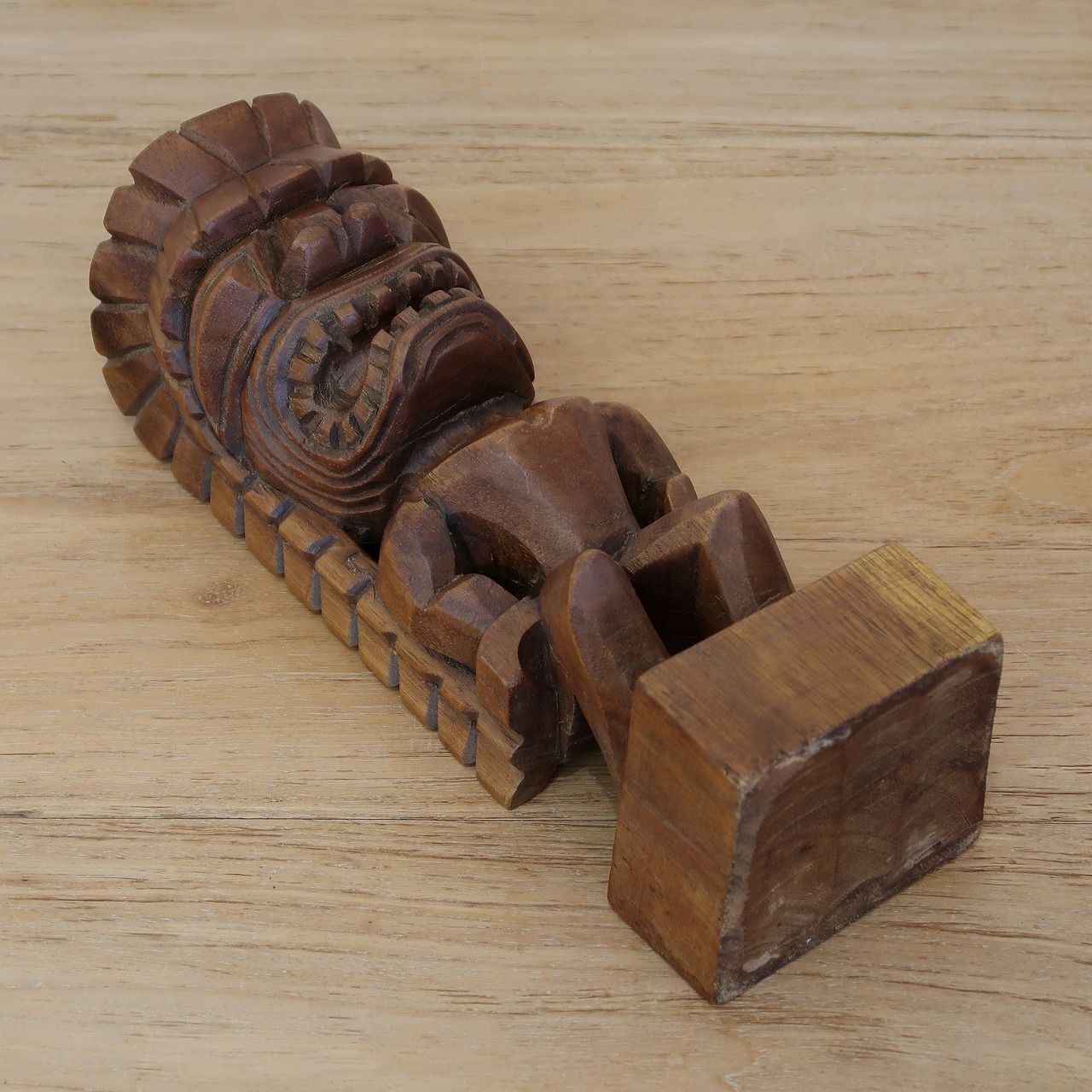 ティキ木彫り カナロアTIKI 木製スワール無垢材 ハワイアン雑貨  1ｍ asiantique_350285.jpg
