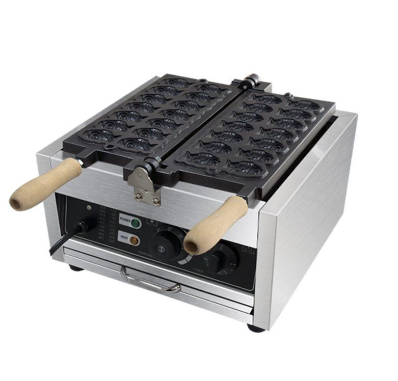 業務用14穴ミニたい焼き机電ホットちくわ製作設備両面膨化机加熱