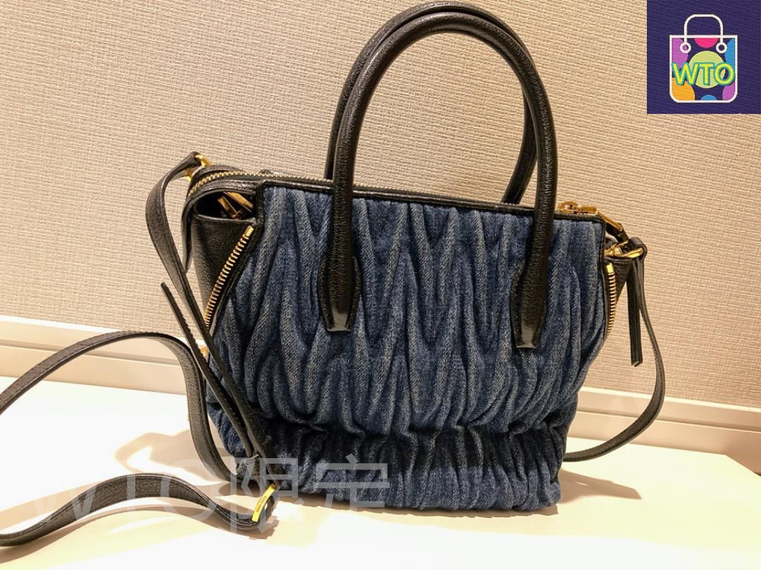 【新品未使用】MIUMIU 5BA125 デニム マテラッセ ハンドバッグ miumiu デニムマテラッセ ショルダーバッグ-WTO輸入2 - メルカリ