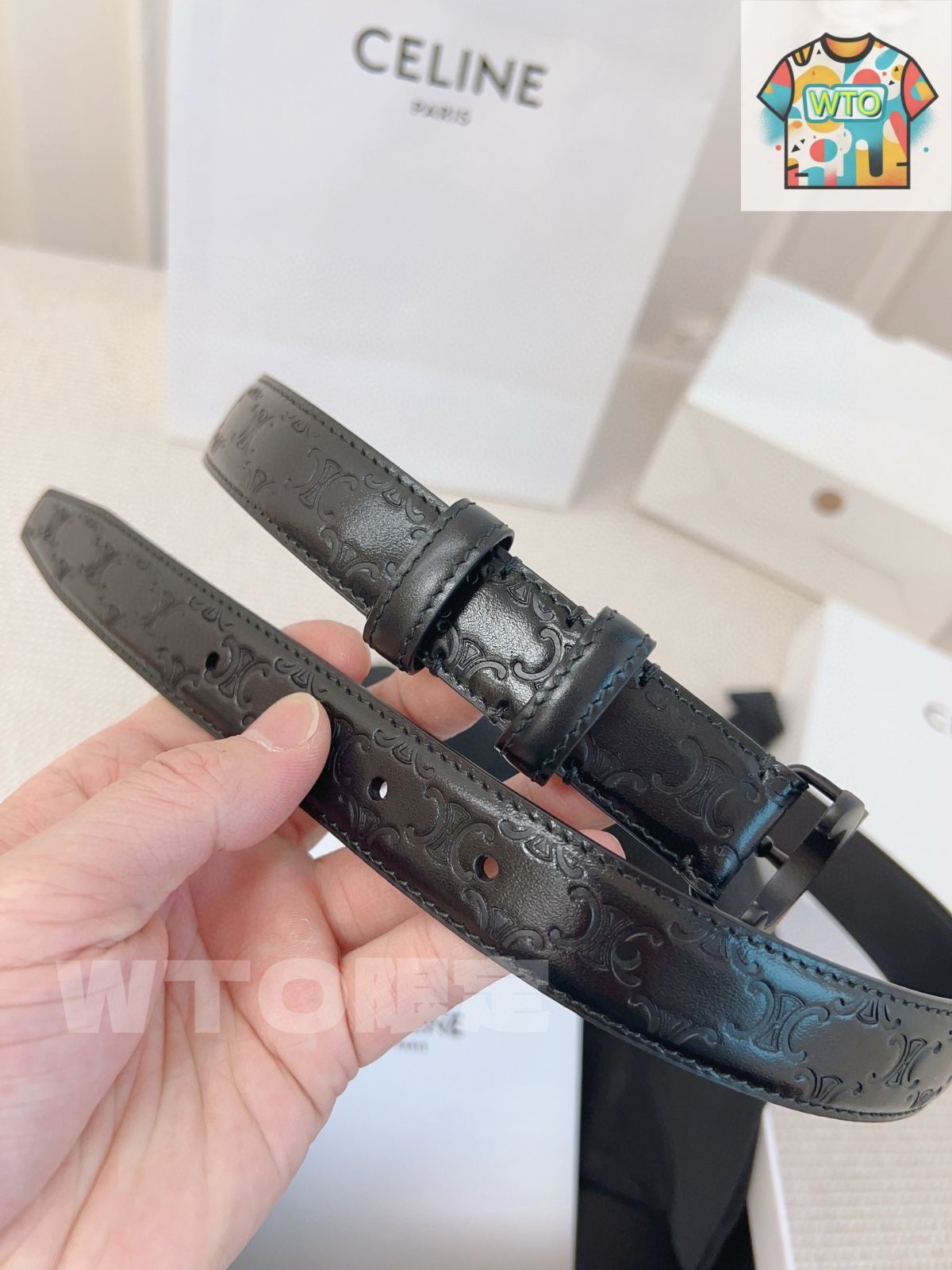 24時間配送】100cm CELINE オリジナルレザーベルト 今日特価】CELINE