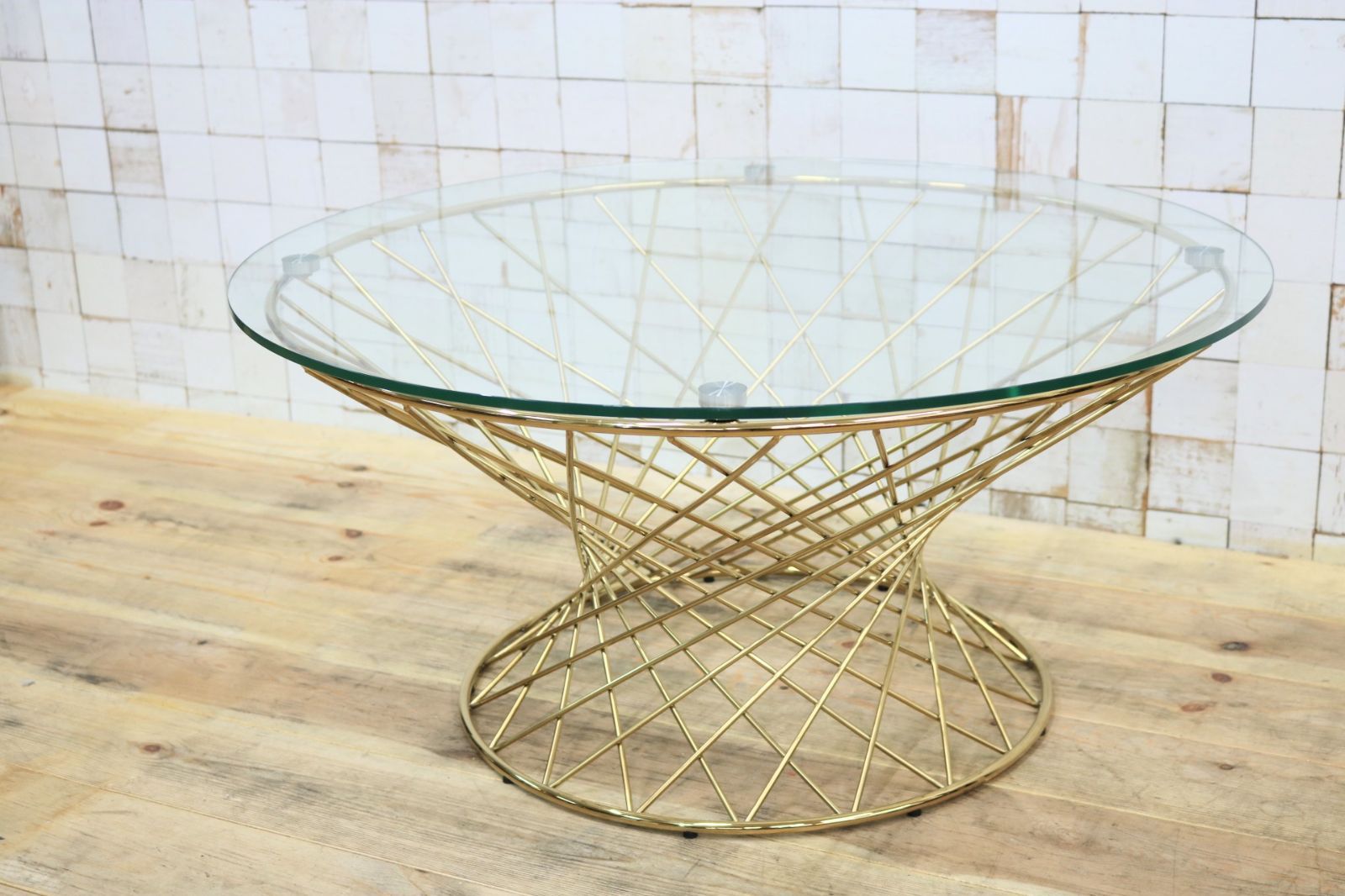 GMIK555○ Francfranc | フランフラン マーリア コーヒーテーブル センターテーブル ガラステーブル ガラス天板 定価約5.2万 展示品