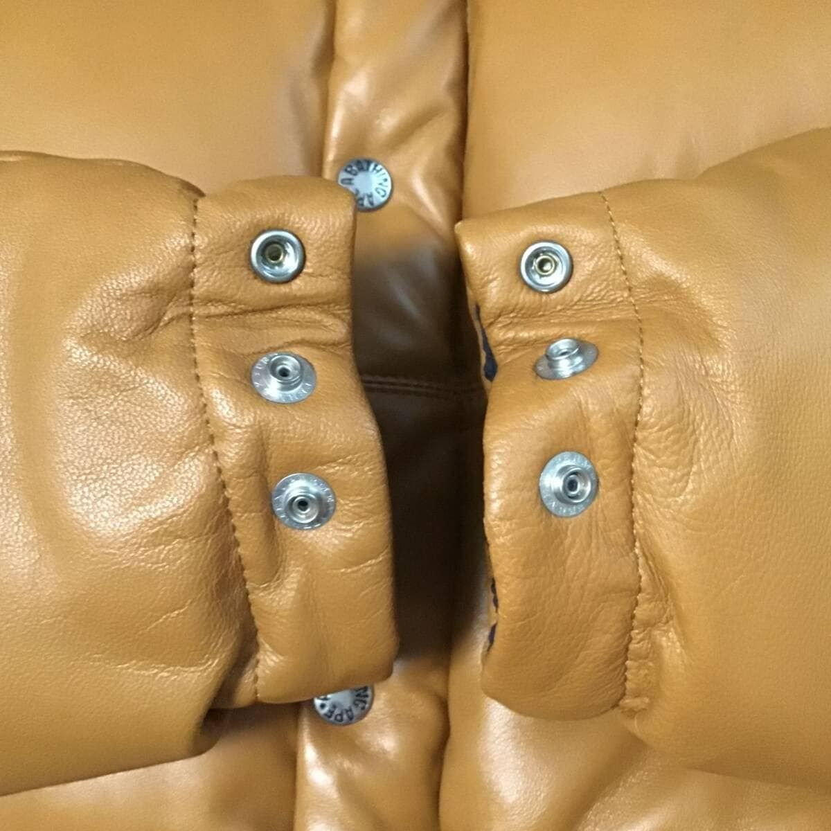 シープスキン ダウンジャケット Sサイズ a bathing ape BAPE leather