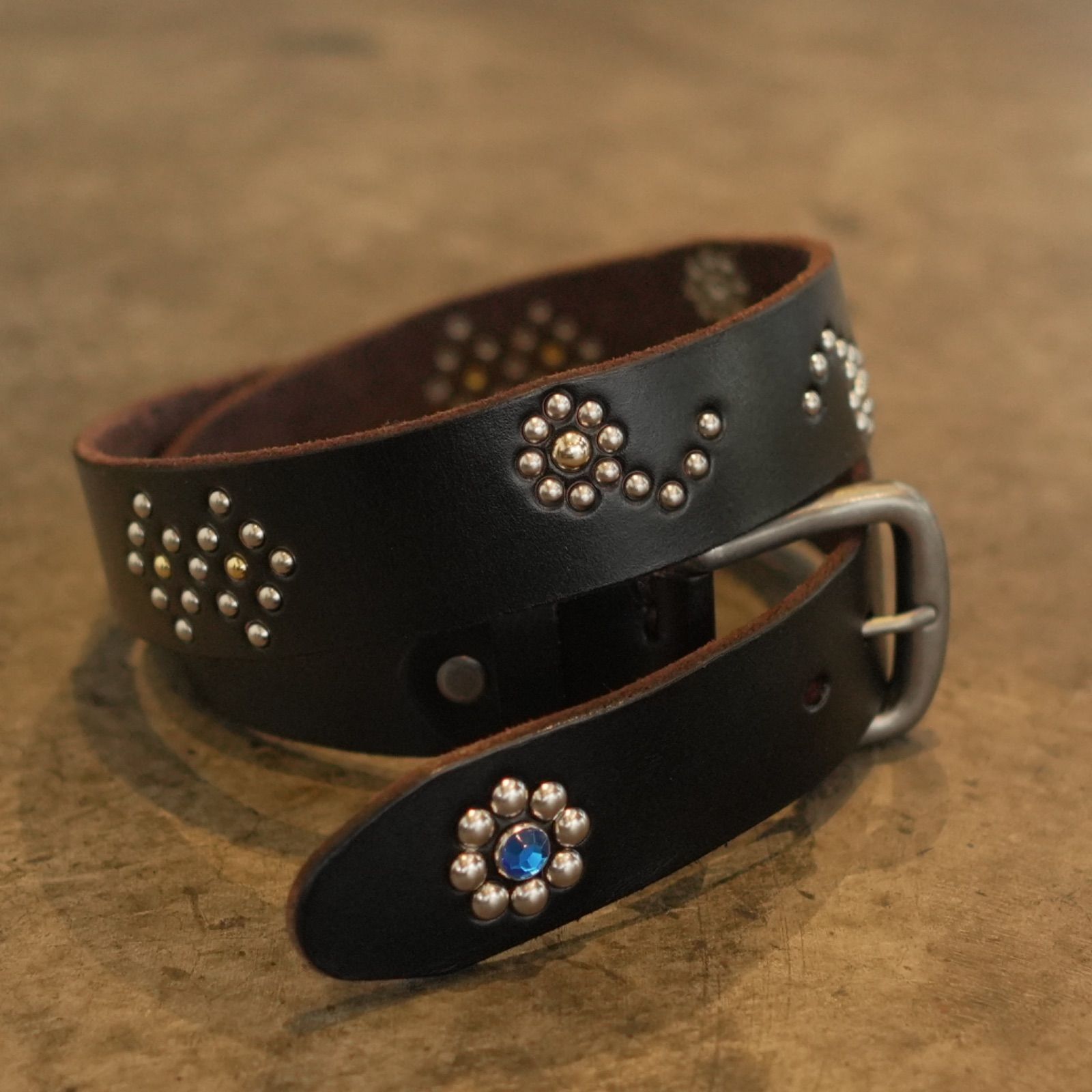 Re:coo】No.003 Studs Belt Dark brown - スタッズベルト ダークブラウン - M - メルカリ