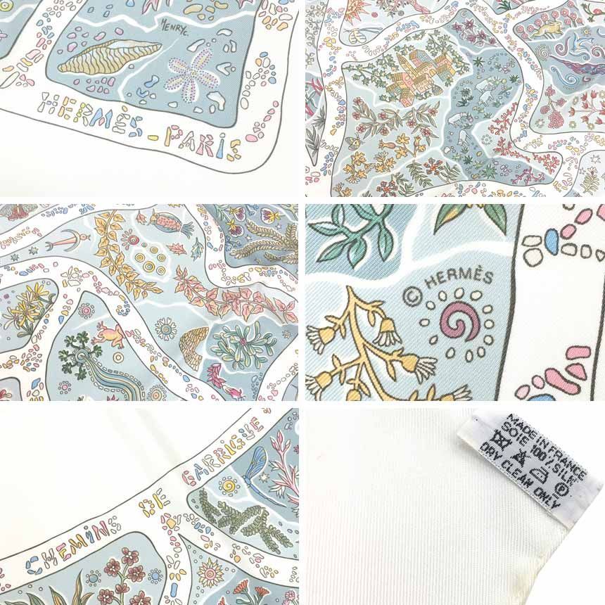 美品 HERMES エルメス スカーフ カレ90 Chemins de Garrigue ガリッグ 