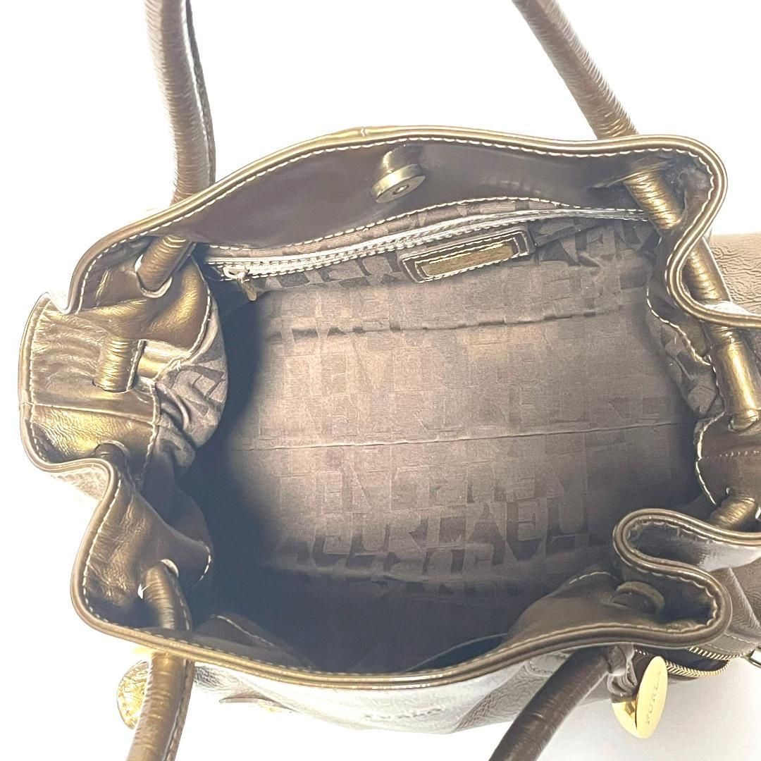 フルラ ハンドバッグ ワンショルダー レザー ゴールド gold チャーム 
