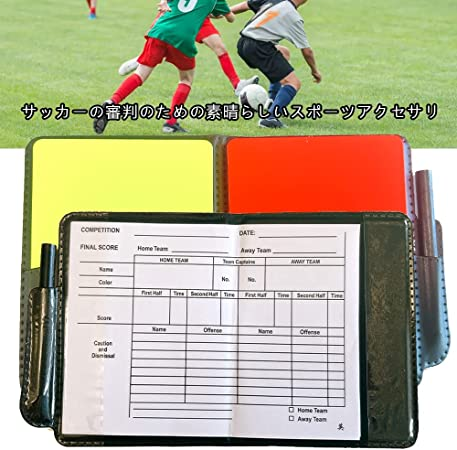 メルカリshops サッカー 審判カード 警告カードセット レコードカード5枚 小冊子1枚 鉛筆1本