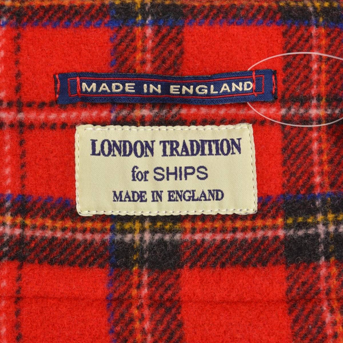 サックスフィフスアベニュー　ダッフルコート　ドクロ刺繍　フランス製　希少 LONDONTRADITION×SHIPS】314-04-0030 SHORT DUDFLE メルトン