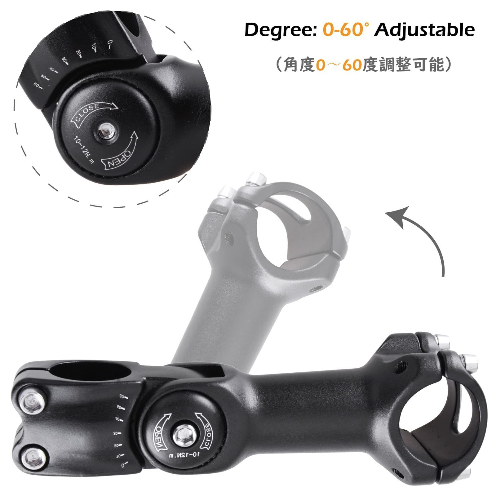 TRIWONDER 自転車ステム ハンドルステム バイクステム クランプ径 28.6mm 25.4mm マウンテンバイク ロードバイク クロスバイク  対応可能 0～60度調整 ハンドルバー用 90mm 110ｍｍ 120mm 130mm メルカリShops